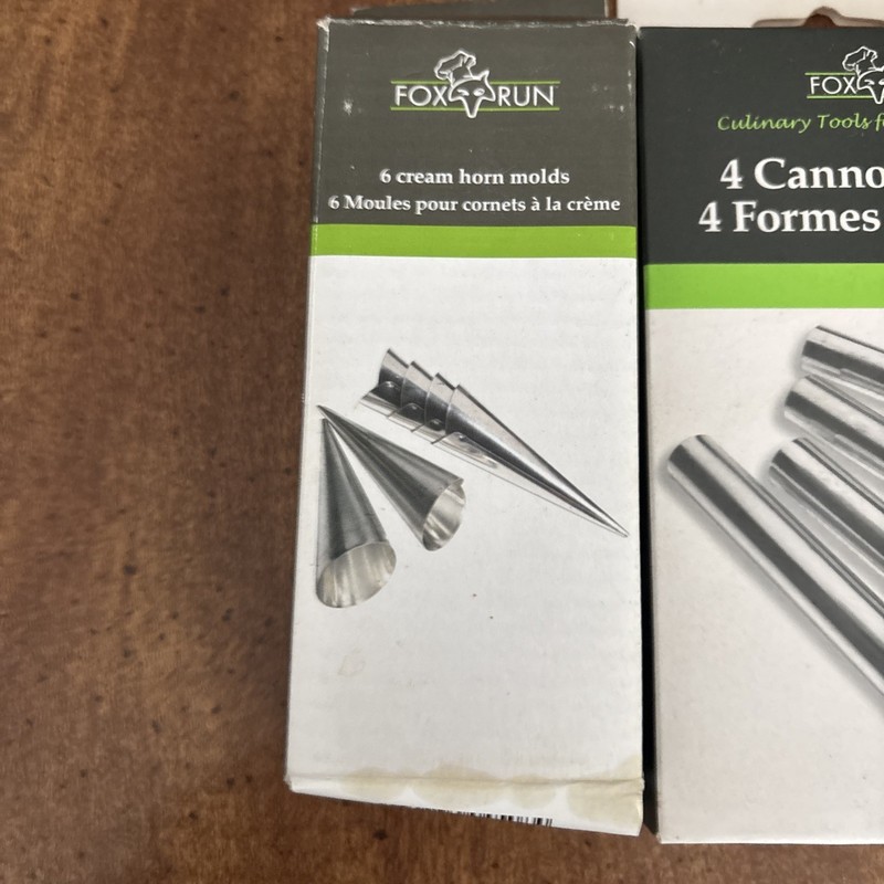 LOT of Fox Run 4 Cannoli Forms & 6 Cream Horn Molds Stainless NEW gallery