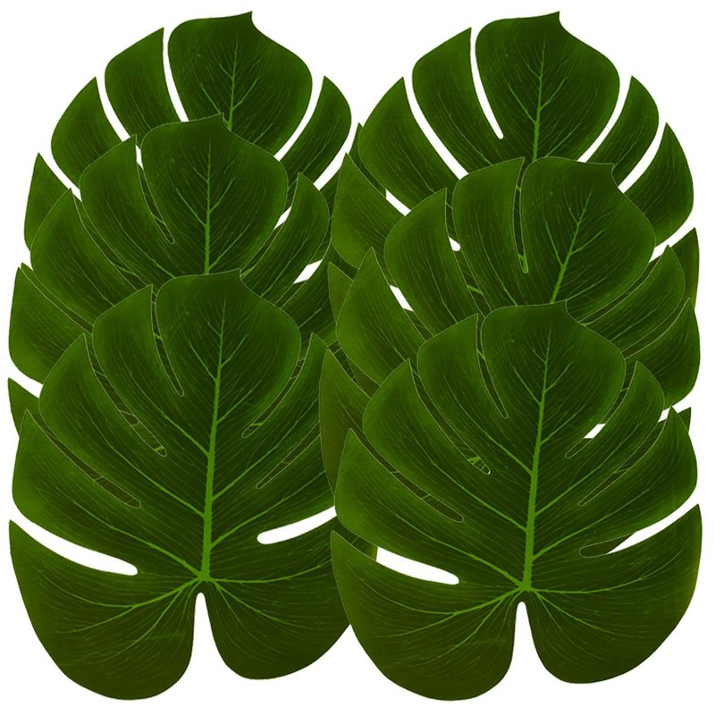 Hopeak Artificial Palm Leaves 24 Pieces 11.4”x 13.4” (24 Pieces), Green