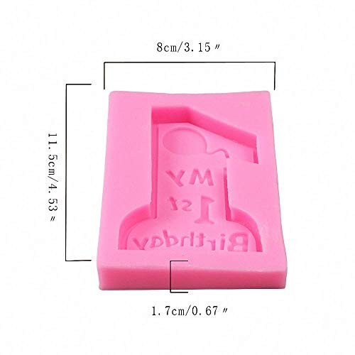 Number 1 Silicone Fondant Mold, 1st Birthday Chocolate Candy Sugar Craft Mold gallery