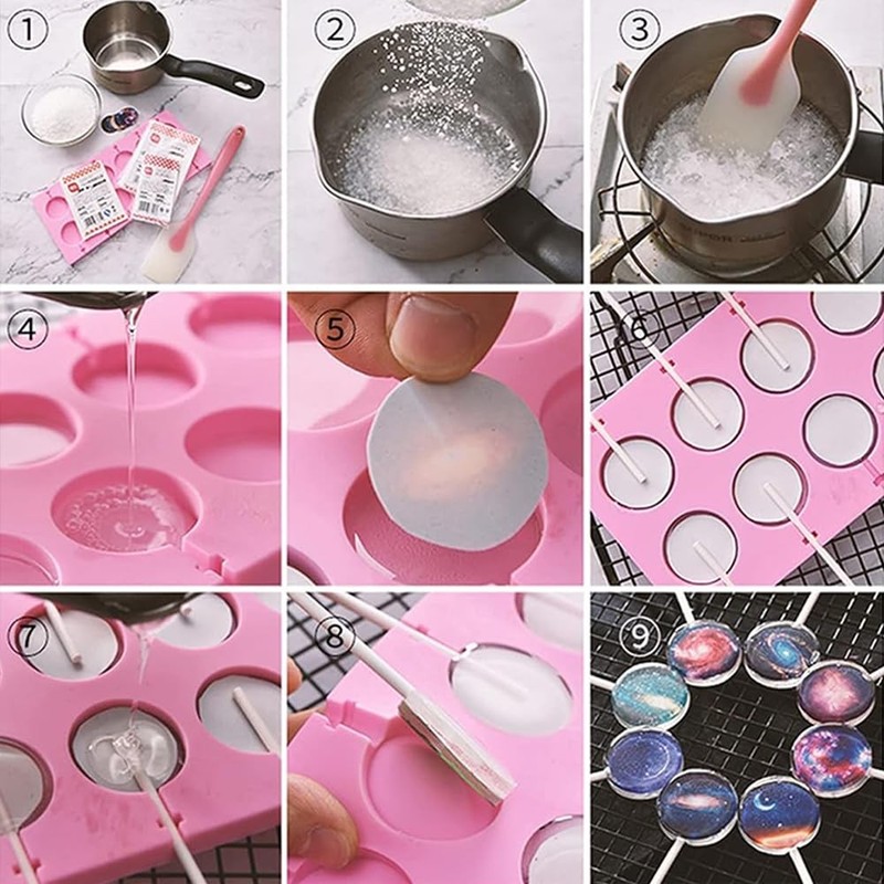 3 Pack Silicone Lollipop Molds 12 Cavity with Sticks Bags gallery