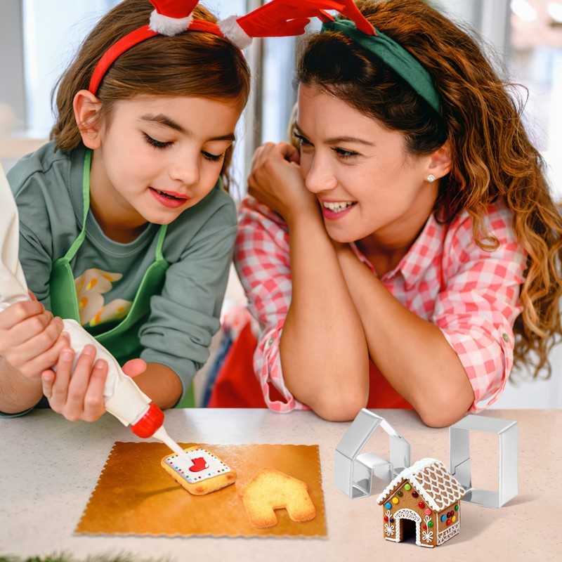 3 Pcs Gingerbread House Baking Mold Mini Cookie Kit Mould Making gallery