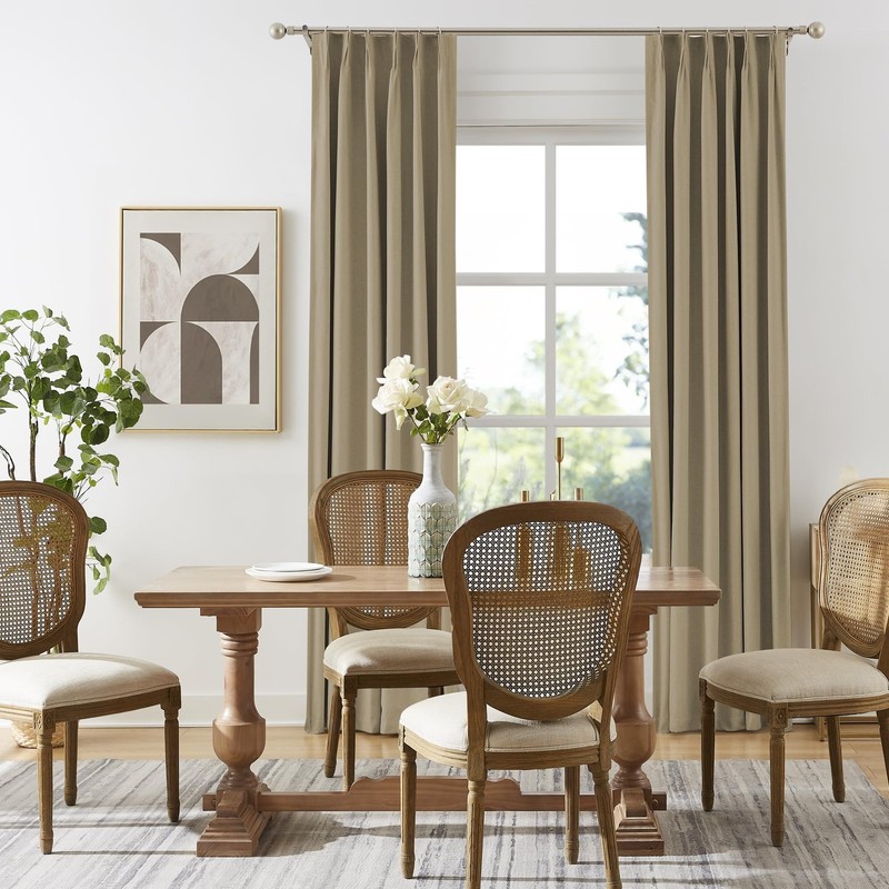 DUALIFE Luxury Blackout Curtains for Bedroom 96 Inches Long Taupe, Pinch Plea... gallery