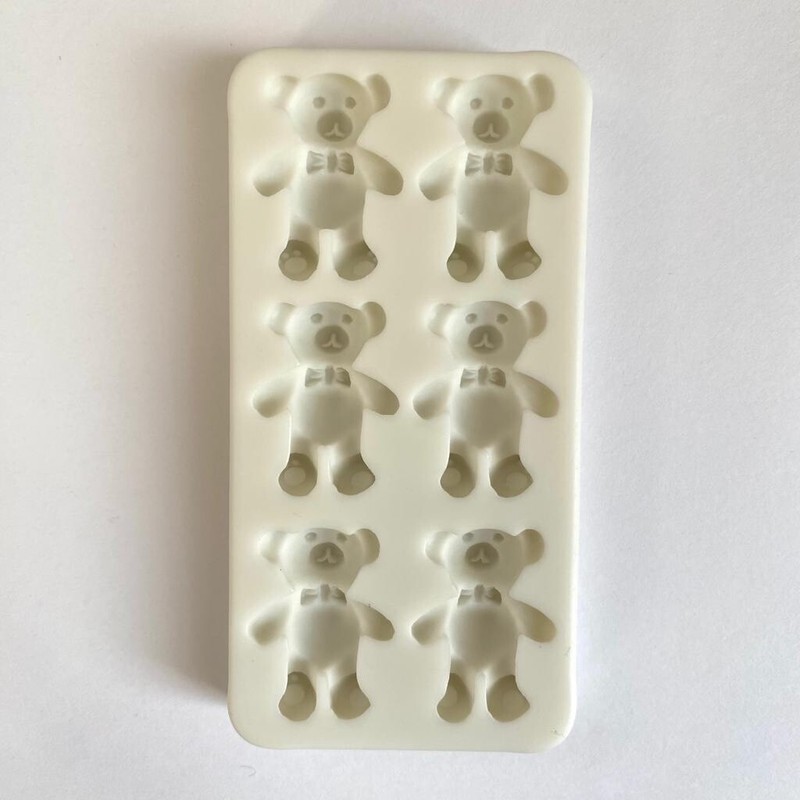 TEDDY BEARS WITH BOW MOLD, Birthday Cake Decor Silicone Fondant Mold Resin Mold,