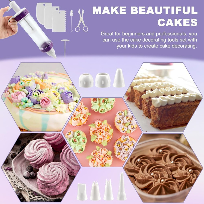 Donut Filler Injector, Cupcake Filler Tool Piping Kit, with 7 Icing Nozzles, 3 C gallery
