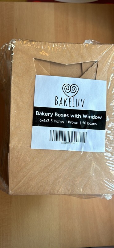 Kraft Bakery Boxes With Window – 50 Pack – 6x6x2.5 – Eco-friendly, Sturdy