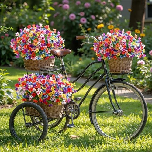 Bundles Artificial Flowers Outdoors Decoration, Fake Silk mums 20 Mix 8 Colors gallery