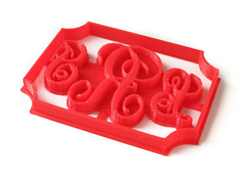 Custom 3 Letters Monogram Cookie Cutter, Personalized with Initials, 4 inches gallery