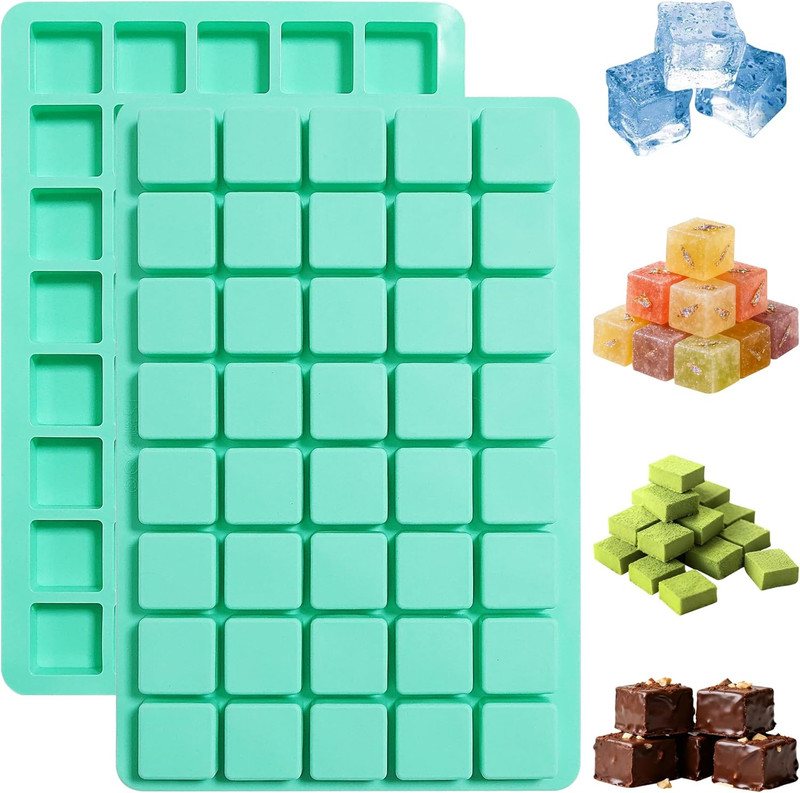 2 Pack Square Chocolate Silicone Mold，40-Cavity Silicone Caramel Candy Molds for