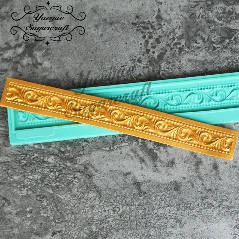 Baroque Scroll Border Silicone Mold Fondant Sugarcraft Cake Decorating Tool gallery
