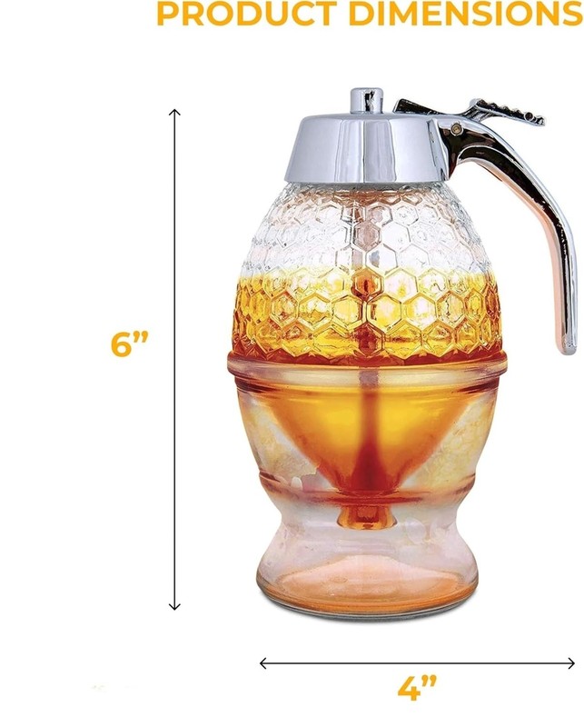 Dispensador De Miel De Vidrio Antigoteo Con Tapa De Plástico, Frasco Miel 8Oz US gallery