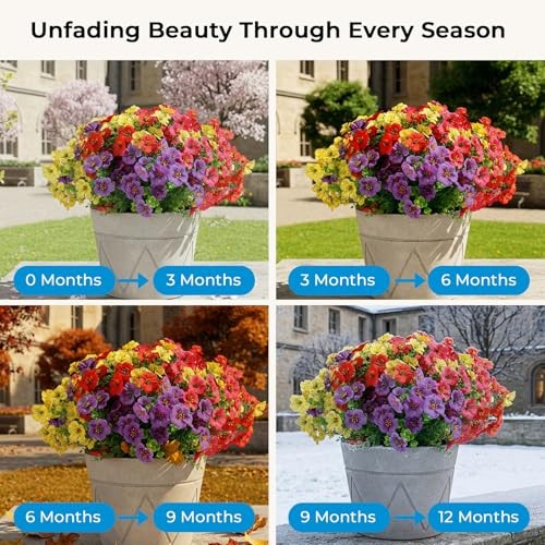 24 Bundles UV Resistant Silk Flowers for 24 Pcs Red Rose Red Purple Yellow gallery