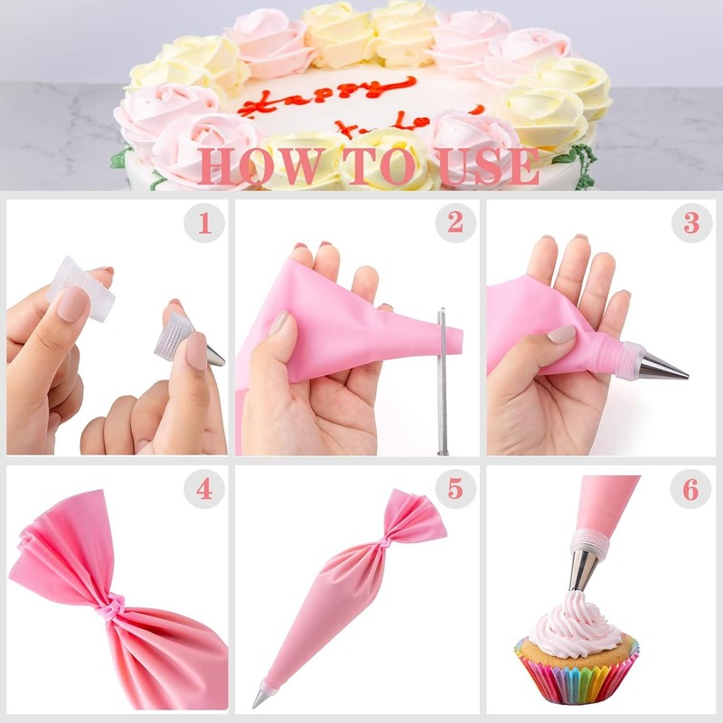 Cake Decorating Supplies Kit Tools 356pcs, Nifogo Baking Accessories Pink gallery
