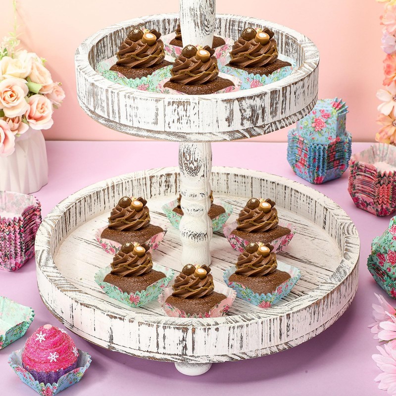 Floral Watercolor Mini Square Cupcake Liners Baking Cups Wrappers 400 PCS gallery