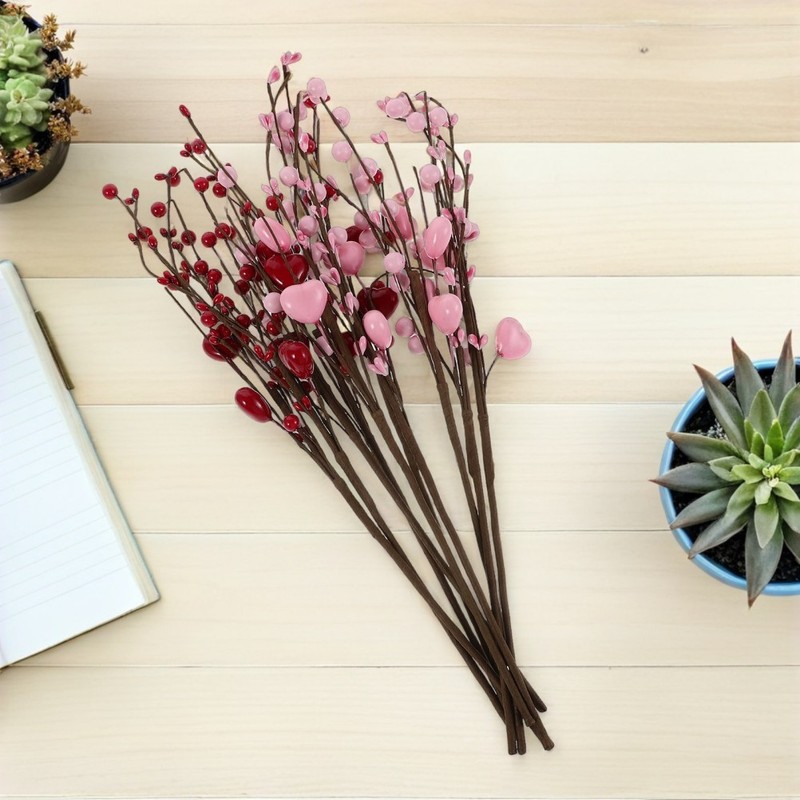 10Pcs Handcrafted Artificial Valentine Berry Stems for Romantic Dinner and Party gallery