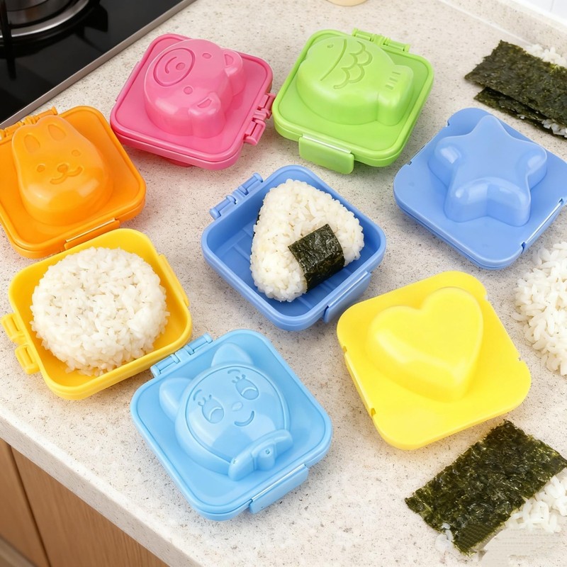 8pcs Non-Stick Silicone Egg Molds - Cute Cartoon Sushi Rice Ball DIY Bento Acces gallery