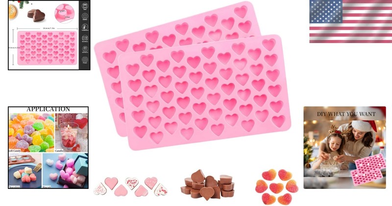 BPA Free Heart Silicone Molds - Create 110 Mini Candies & Desserts Effortlessly gallery