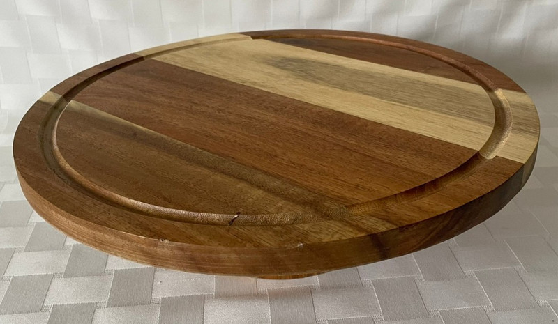 Libbey Acaciawood 11.25" Wood Cake Stand Pedestal Base ~ Farmhouse ~ No Dome gallery