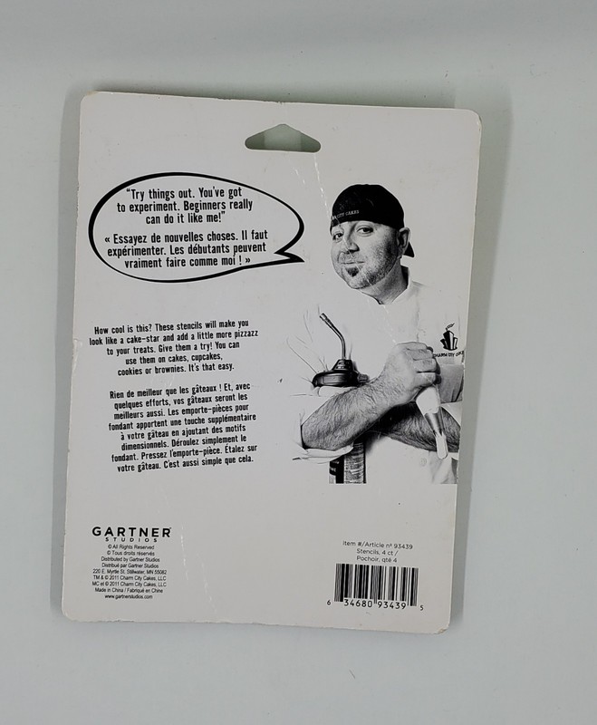 BW1 Duff Goldman 4 Decorating Metal Stencils For Cookies, Cupcakes, And More New gallery