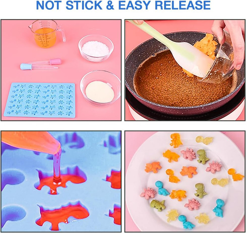 Silicone Gummy Molds Set of 5, Candy Molds with 2 Droppers for Convenient Fillin gallery
