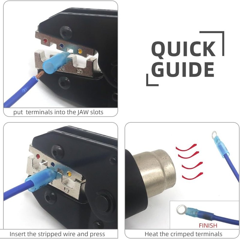 Crimping Tool For Heat Shrink Connectors-AWG 22-10 Ratchet Wire Terminal gallery