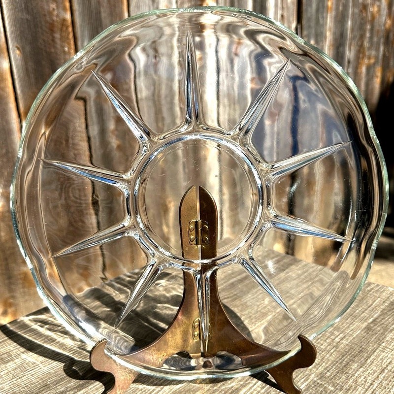 Anchor Hocking Retired Vintage 1960’s ‘Swedish Modern Clear’ 11.5″ Cake Plate