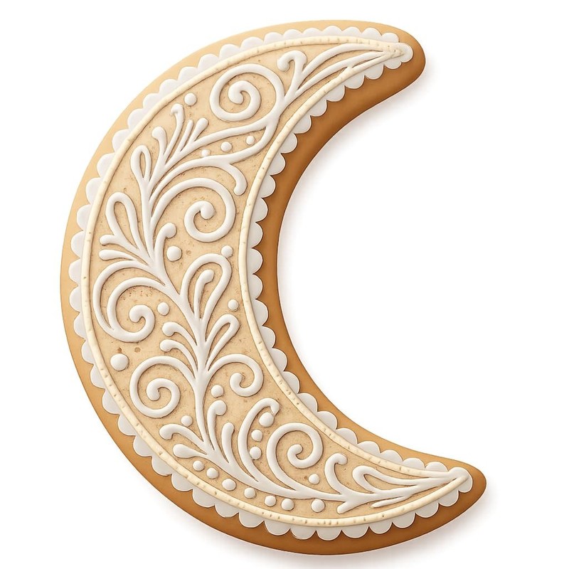 Waxing Crescent Moon Cookie Cutter & Stamp, Fondant & Clay – 4×2