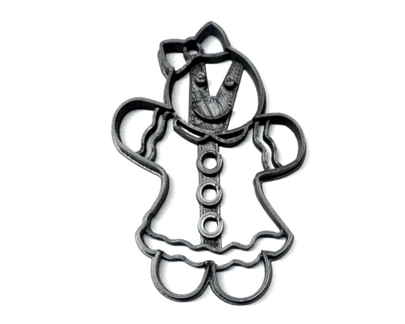 GINGERBREAD GIRL WITH DRESS AND BOW DETAILS CHRISTMAS COOKIE CUTTER USA PR3212