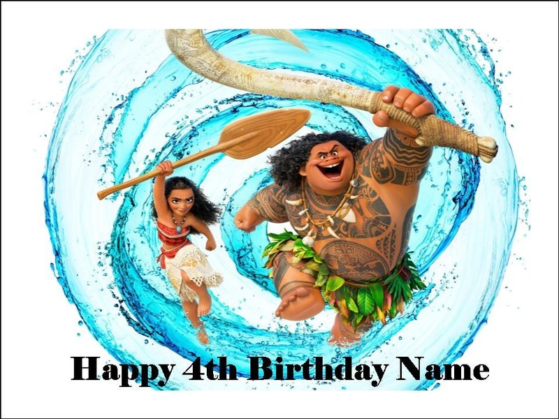 Moana Edible Icing Cake & Cupcake Toppers – Birthday Party Cake Decoration