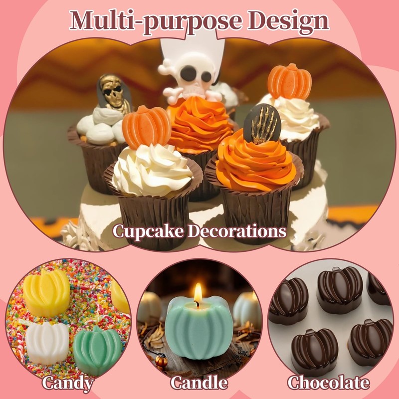 Pumpkin Chocolate Molds, Thanksgiving Fall Silicone Molds, 2 PCS Halloween Pu... gallery