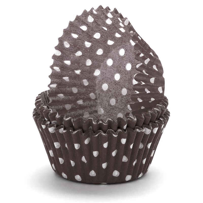 NEW Regency Polka Dot Baking Cups Brown & White 40pce