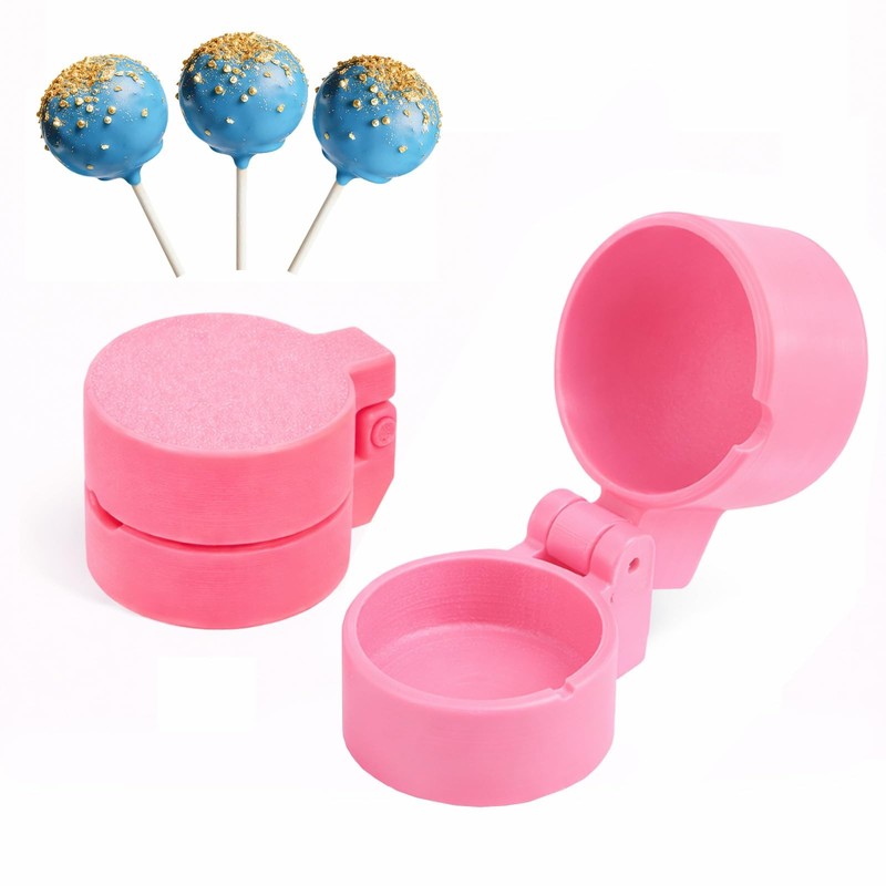 2-Pack Round Cake Pop Mold Press Set Circle Cake Pop Cutter and Pusher Molds