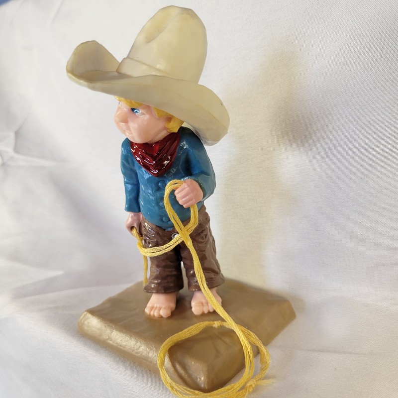 Vintage Wilton Little Boy Cowboy Rodeo 5" Decoration with 10-Gallon Hat in VGC gallery