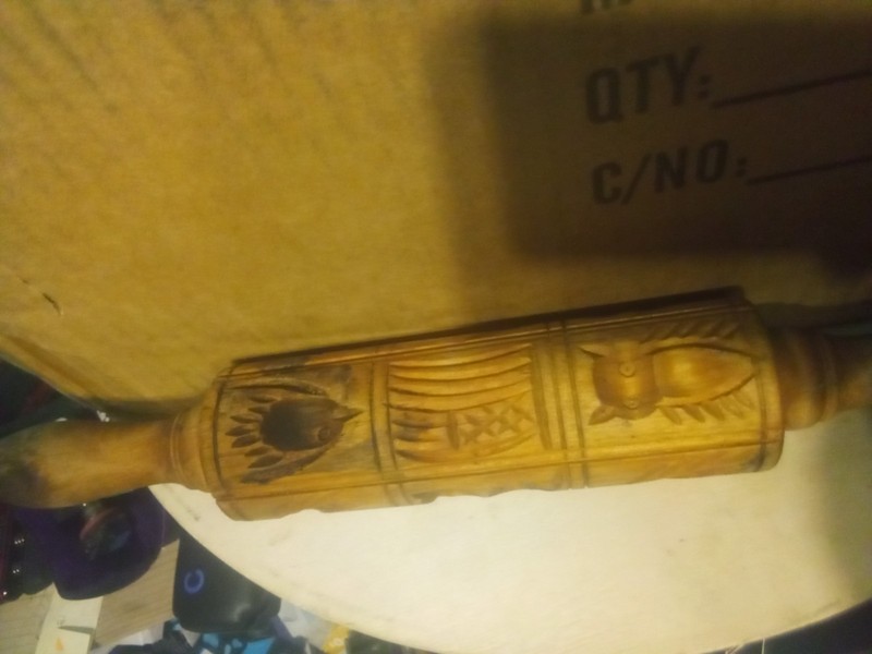 Hand-Carved Wooden Embossing Rolling Pin With Nature-Inspired Designs - Durable gallery