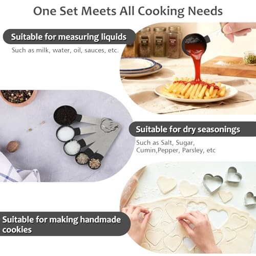 Measuring Cups & Spoons Set, 10 Pcs Plastic Cups and Spoons With Stainless gallery