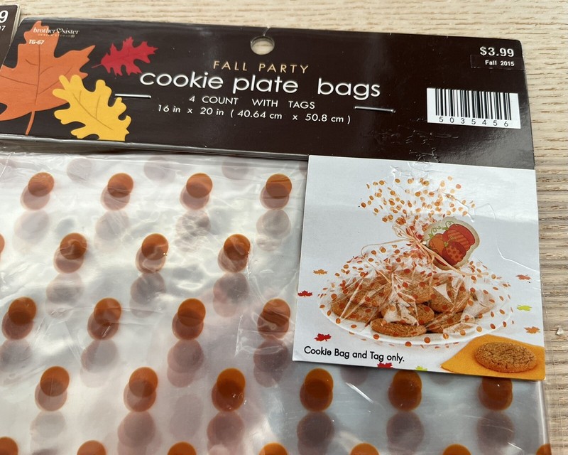 Fall Party LOT- Pie Boxes Cookie Plate Bags Cupcake Toppers Treat Liners - 69 pc gallery