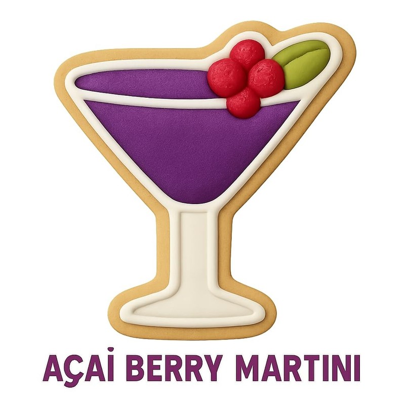 Acai Berry Martini Cookie Cutter & Stamp, Fondant & Clay - 3.5x4 gallery