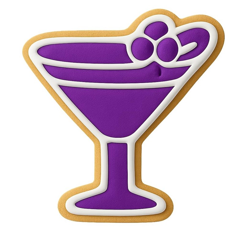 Acai Berry Martini Cookie Cutter & Stamp, Fondant & Clay - 3.5x4 gallery