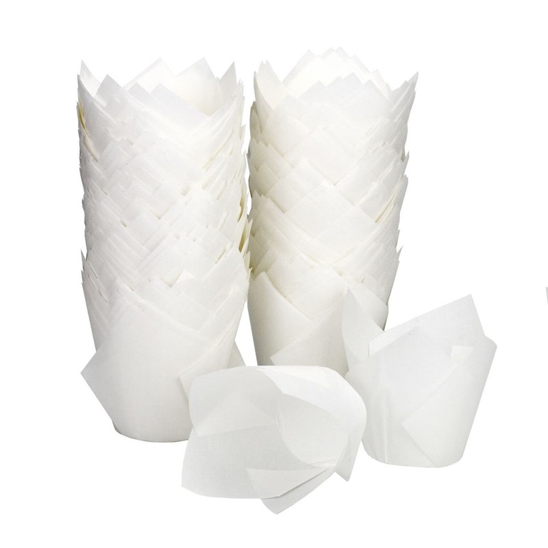 200pcs Greaseproof Tulip Cupcake Liners - Baking Cups for Parties & Events gallery