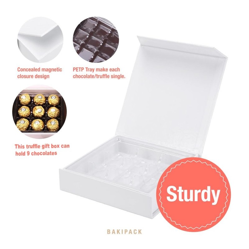 6 Truffle Boxes Chocolates Boxes White Truffle Gift Boxes Packaging With 9piece gallery