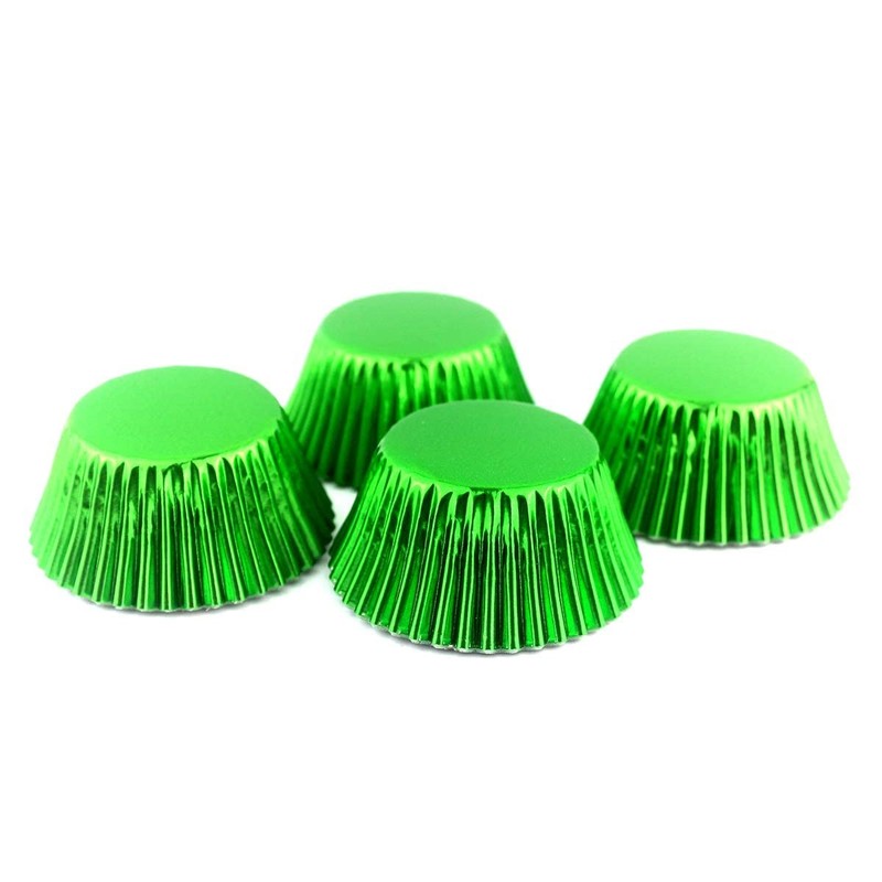 100 PCS Foil Cupcake Liners Standard Baking Cups Green Paper Muffin Wrapper gallery