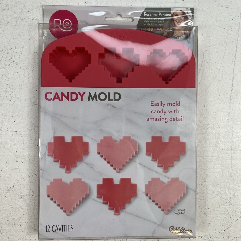 Rosanna Pansino Nerdy Nummies HEARTS Silicone Candy Mold 12-Cavities by Wilton