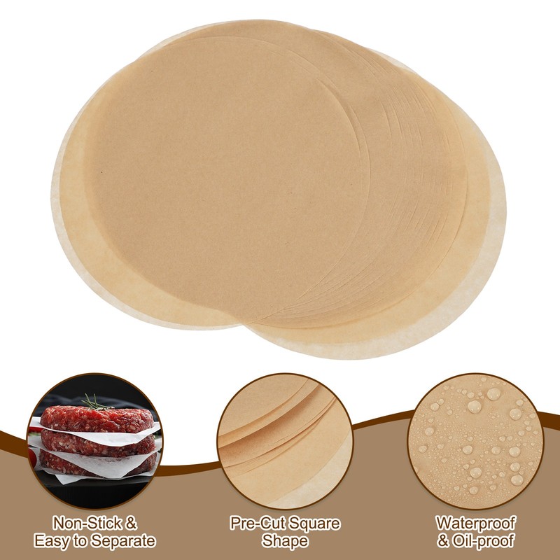100 Pcs Parchment Paper Baking Sheets Rounds, 11" Non Stick Paper, Wood Color gallery
