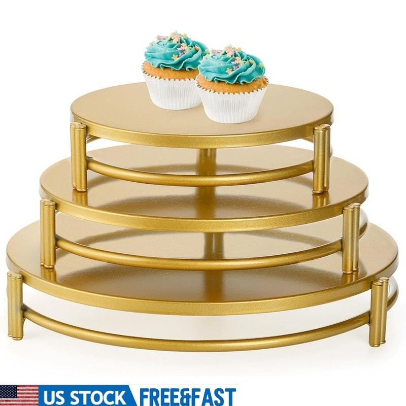 Gold Metal Cake Stand Set Decorative Display Tray Desserts Jewelry Organizer New