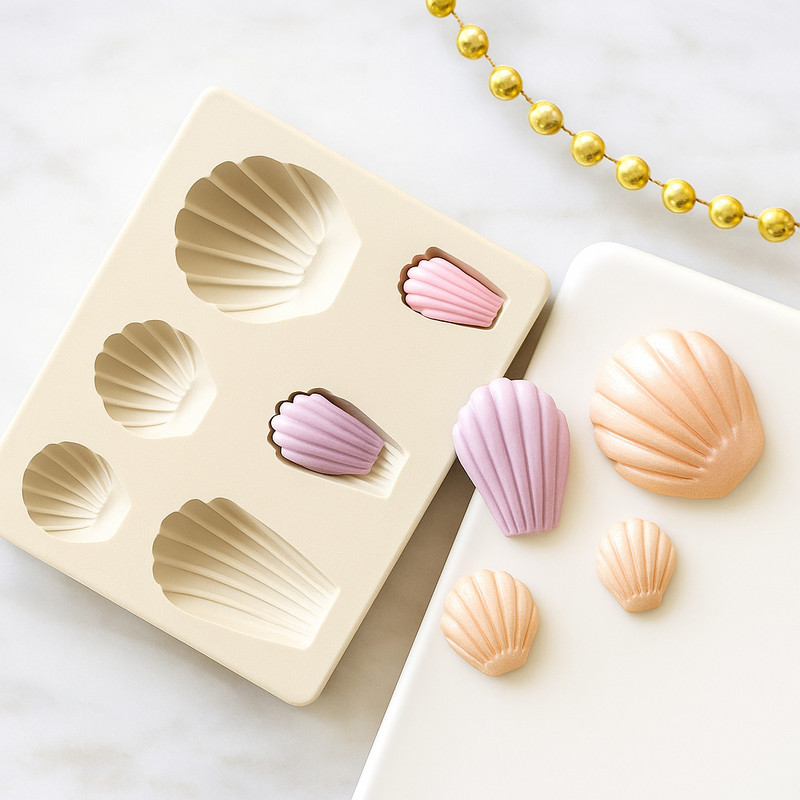 Madeleine Shell Concha SugarCraft Candy Fondant Clay Wax Resin DIY Silicone Mold gallery