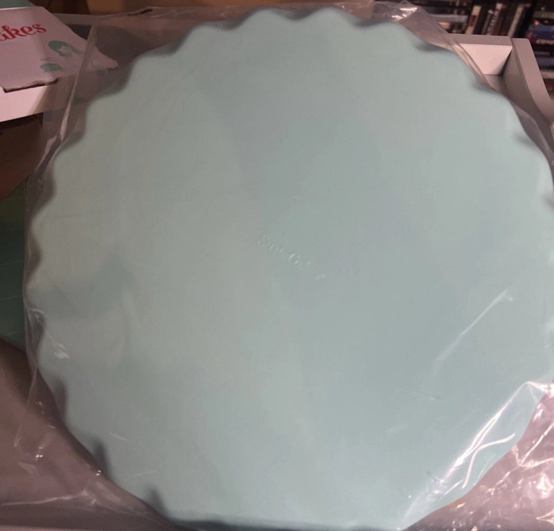 Brand New Cake Stand with Base NIB Turquoise Color Still In Box Never Used