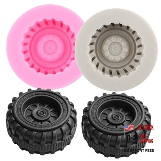 3D Round Tire Fondant Mold Truck Wheel Chocolate Silicone Molds for Style A