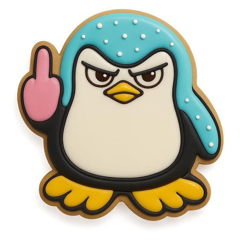 Middle Finger Penguin Cookie Cutter - 4x3.83", Adult Humor Bird (Random Color) gallery