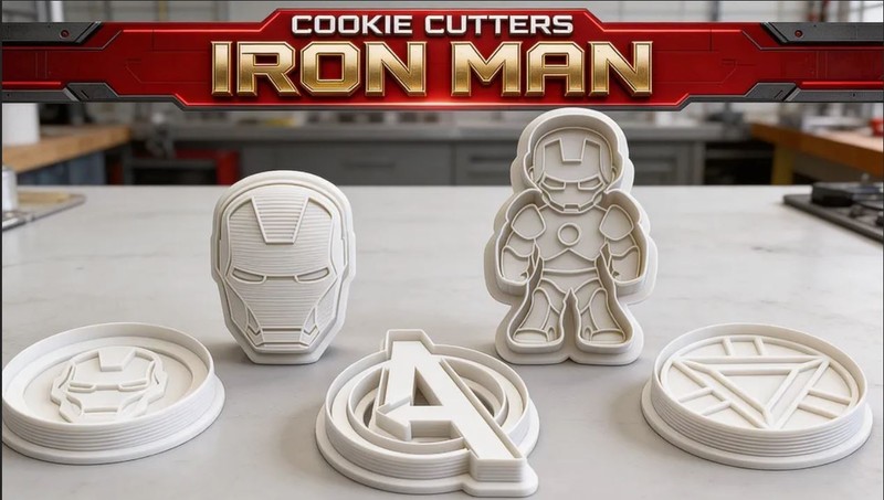 Iron man cookie cutters+stamp