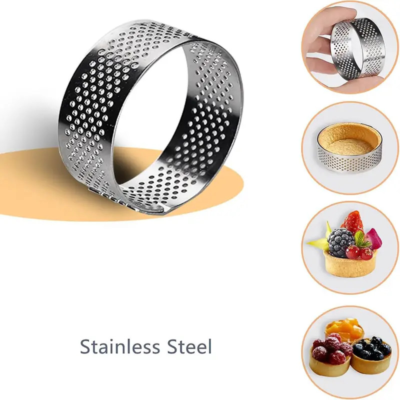 Stainless Steel Cake Rings 5CM Round Perforated Circle Baking Dessert Cake Ring gallery