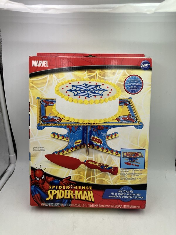 Wilton Spider Man Cake Stand Server Kit Party Table Decor Kids Birthday Marvel